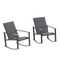 Merrick Lane Brevyn Set of 2 Flex Comfort Outdoor Rocking Chairs with Steel Frames